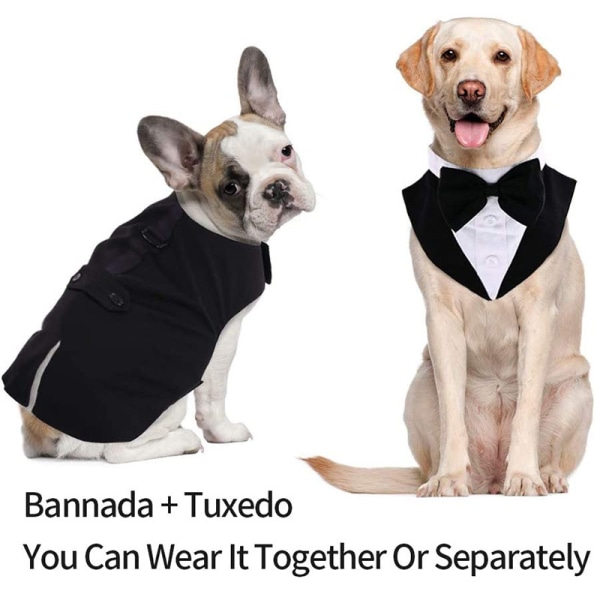 Smokingdräkt för små och medelstora hundar, valpskjorta med Detac