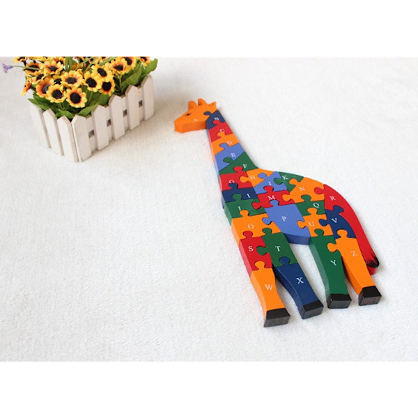 Trägiraff alfabetsblock och nummerblock pussel 4
