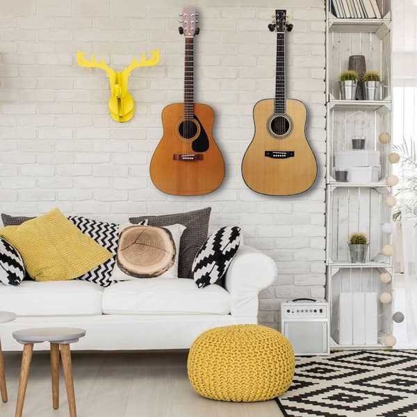 (Brons) Gitarrväggstativ, Set med 2 Metallbasväggstativ, Gitarrväggkrokar med Skruvar, Över Dörr Gitarrkrokar, Banjo Krokar, för Ukulele, Fiol.