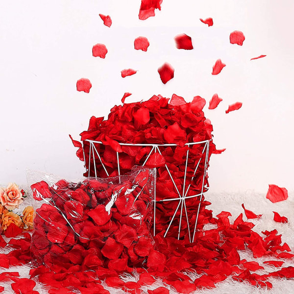 3000 STK Røde roseblader Fake Flower, Rose Petals for Bed & Valen