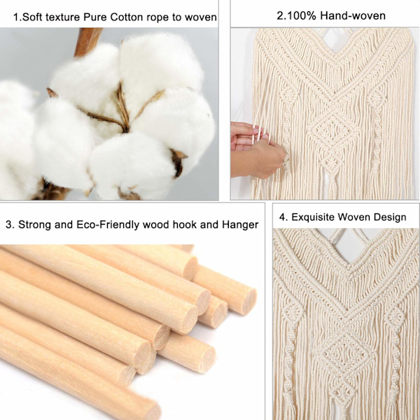 Macrame väggbonad, heminredning macrame väggbonad, Macra