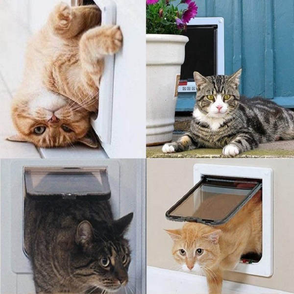 Katteluke, 4-veis magnetlukking, 19 x 20 x 2 cm, kattedør, kjæledyr