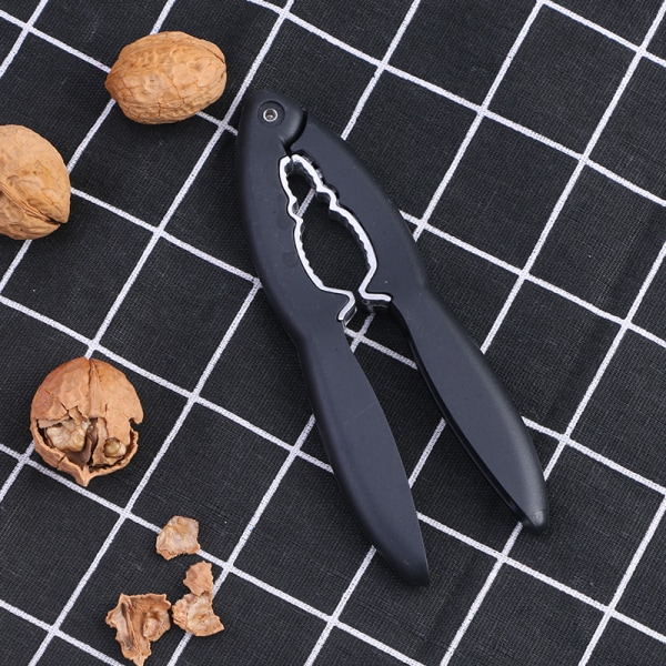 Svart-1pc Verktyg Valnöt Hållare Tallrik Nöt Hållare ABS Handtag Valnöt Cracker Krabba Cracker