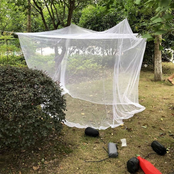 220*200*200cm Camping Net Mail Hvit Mesh Bærbar Firkant Foldbar