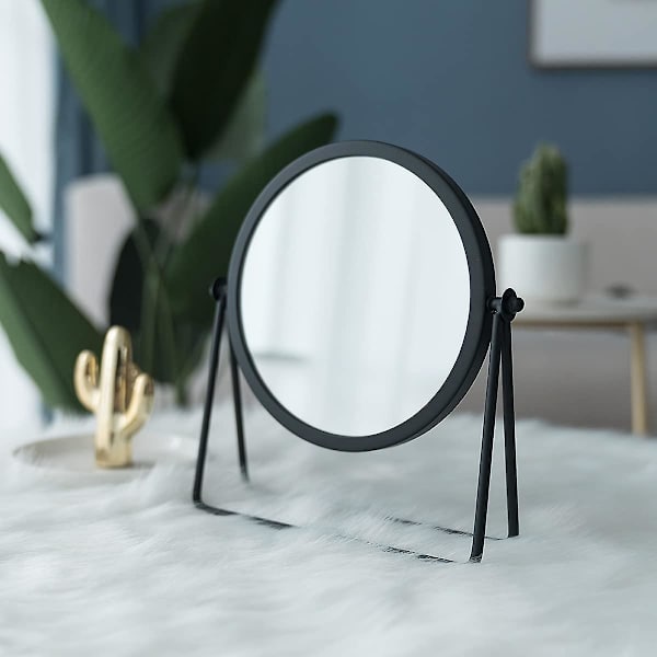 Enkelsidig fåfänga spegel 360 rotation smink spegel svart