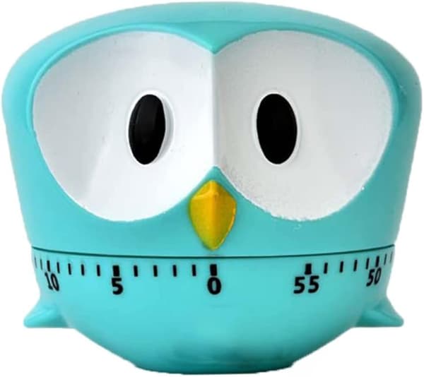 Uggla Timers, mini 60 minuter mekanisk kökstimer, matlagningstimer,