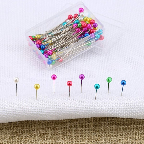 100 stk. sy-nåle 4 cm, plastikkuglehoved, lige sy-nåle