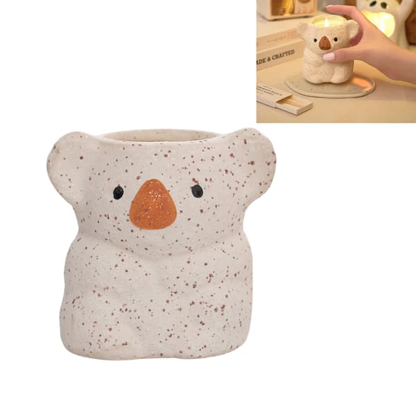 Duftlys med Koala i Resin - Off-White - 1 stk