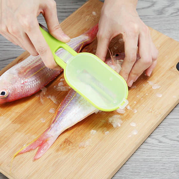 2 stk blå fiskeskallrenser i rustfritt stål