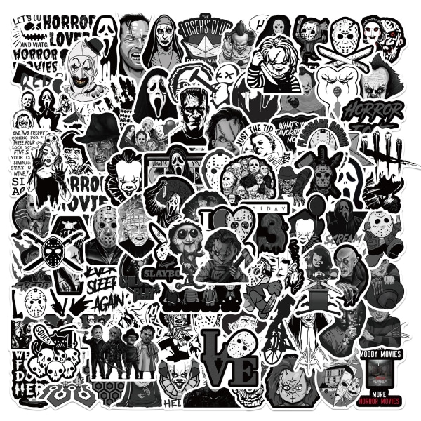 100 stk Horror Stickers, Horror Movie Stickers Vinyl Vandtæt S