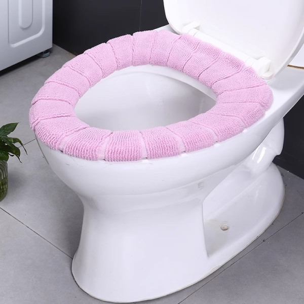 Vaaleanpunainen 1-osainen wc- cover set kylpyhuoneeseen - pehmeä ja lämmin T