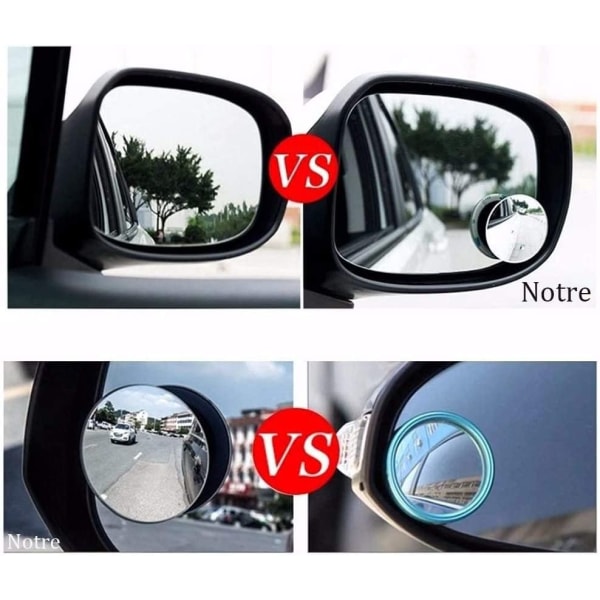 2 kpl 50 mm:n kääntyvä auton kuolleen kulman peili, kehyksetön pyöreä 360°