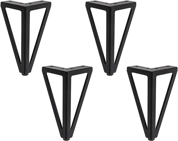 4 stk. sorte metalbordben Interchangeable møbelben til Co