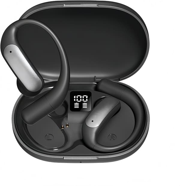 Bluetooth 5.3 sporthörlurar, 144 språköversättning (svart)