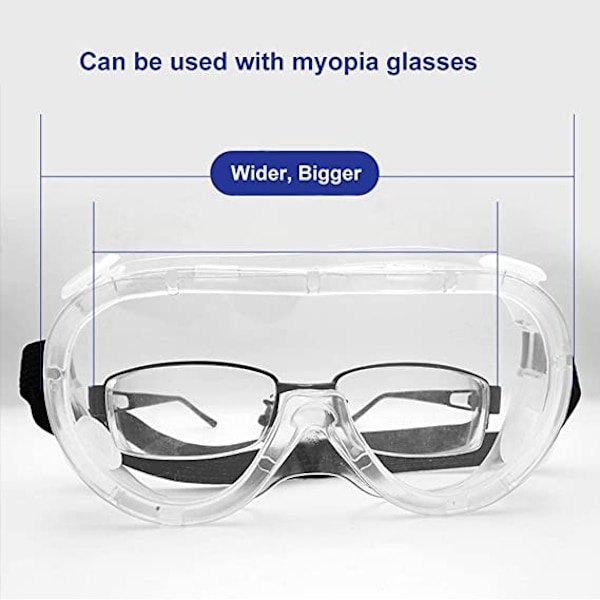 2 st skyddsglasögon - Klar med lins Anti-fog Anti-fog
