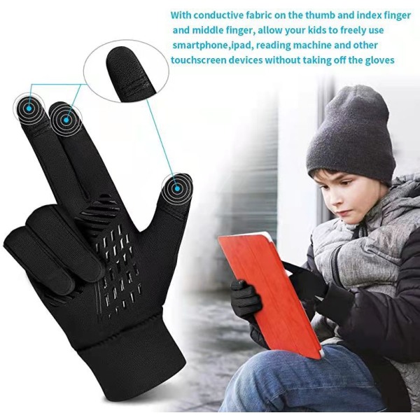 Børn vinterløbehandsker - Blade Touch Screen Varm varm handske
