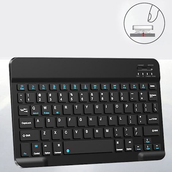 Mini trådløst tastatur Bluetooth sort 1 stk., 247*149*5mm lang bat