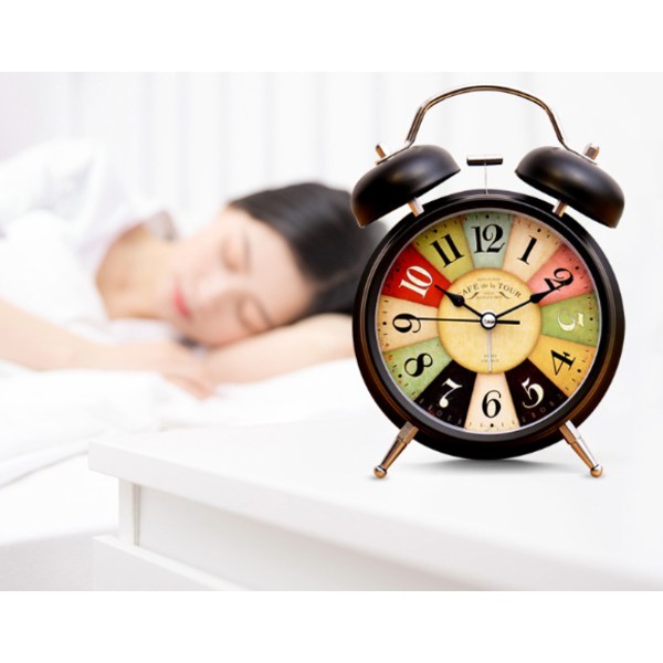 Beige Vintage vekkerklokke, Silent Travel Alarm Clock, Double Rou bb5c |  Fyndiq