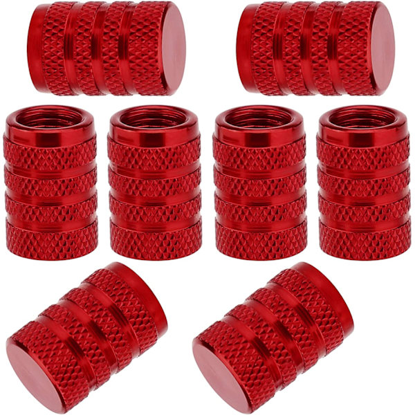 8 st däckventilskaftsskydd (röd), universal aluminium däckventil