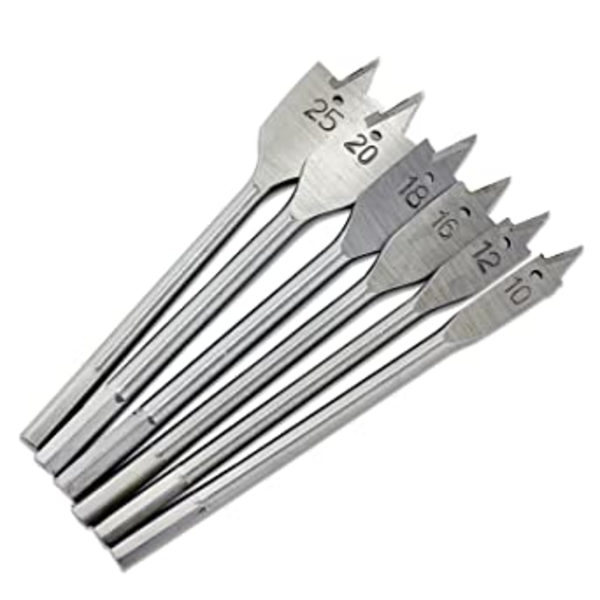 6PCS Träplatt Borr Bits Set 10,12,16,18,20&25mm Träbearbetning Ho