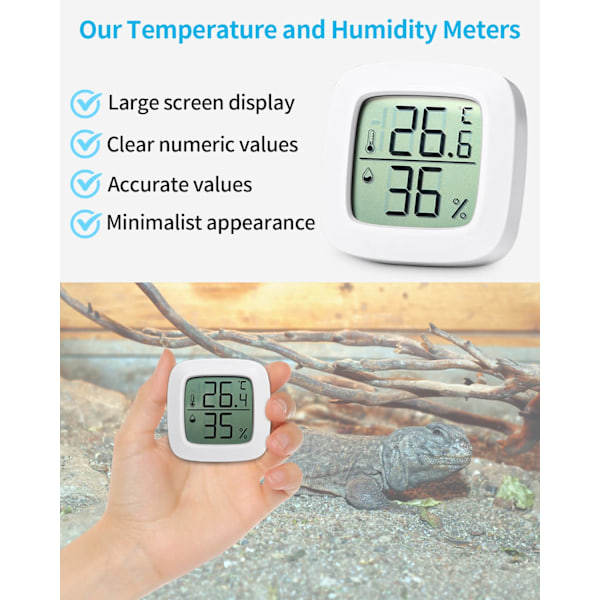 5-pack digital inomhus termometer hygrometer, komfortnivåindikator, liten digital termometer med hög precision