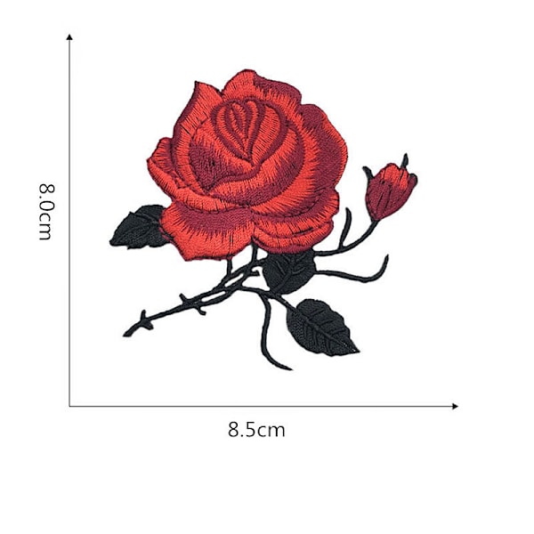 36 Stykker Blomsterbroderi Stryke-på-merke, Sommerfuglbroderi Klistremerke Stryke-på-merker Rose Sy-på-merke Klistremerker for C