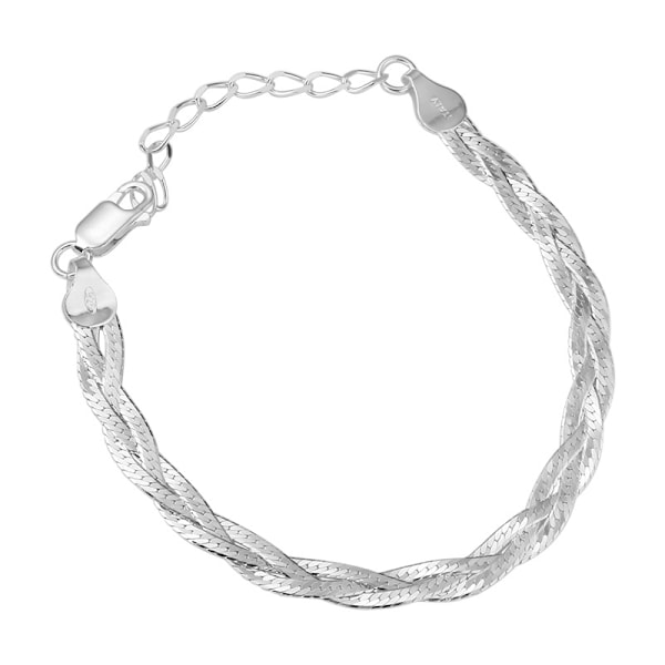 Armbånd for kvinner i 925 Sølv Speil Mesh 5 mm Lengde