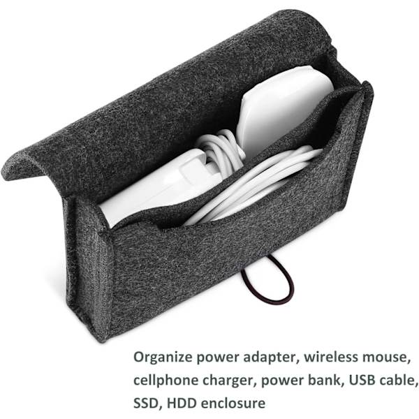 Organizer taske til mus og Macbook oplader, klassisk filt Pr