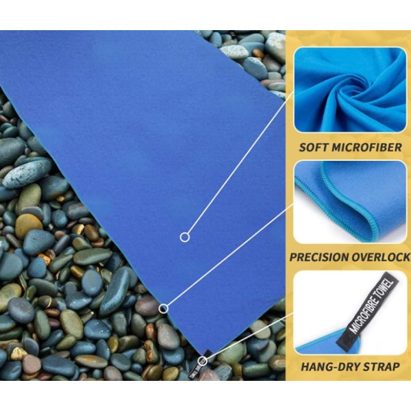 Mikrofiberhåndkle – størrelser – kompakt, ultralett og hurtigtørkende