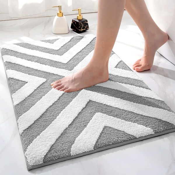 Halksäker Badmatta, Mjuk Mikrofiber Duschmatta, Vattenabsorberande