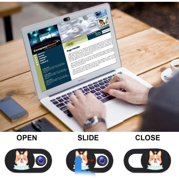 Laptop-kameraskjermdeksel, 3-pakning, ultraftynt skyvedeksel for webkamera