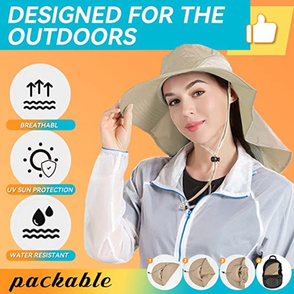 Unisex utomhus hatt solskydd bred brätte fiskehatt Nec