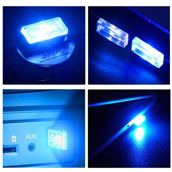 3x auton sisävalaisin Mini USB LED Neon Atmosphere Ambient Light