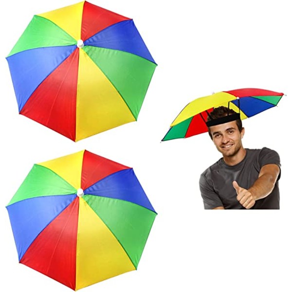 Paraplyhatt, 2 st Regnbågsparaply Solskydd Fiskeparaply