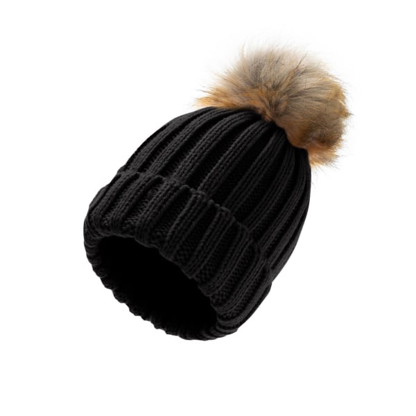 Musta Winter pipo hattu lämmin neulottu hattu set pään single bal
