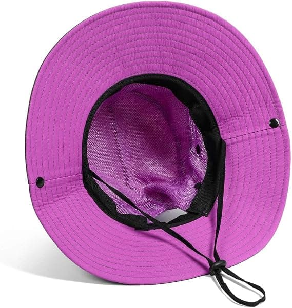 Lila+Grå-Dam Solhatt Bred Brätte Hink Mesh Boonie Hattar Utomhus