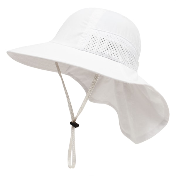 Solhatt med cape för barn (white)