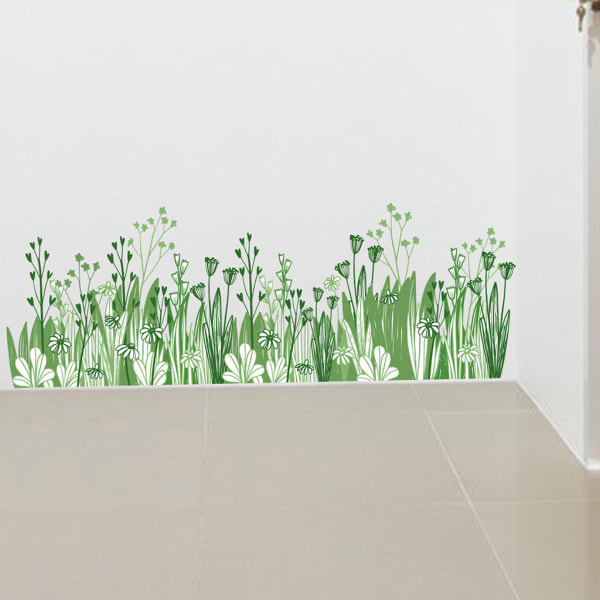 2 STK Wall Stickers Green Grasses Wall Stickers Mural Decals til
