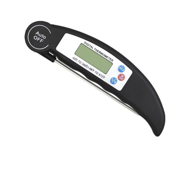Kökstermometer (svart), digital kökstermometer digital kökstermometer med sond, omedelbar avläsning ugnstermometer, LCD-skärm, för grillning, cappuccino och mjölk