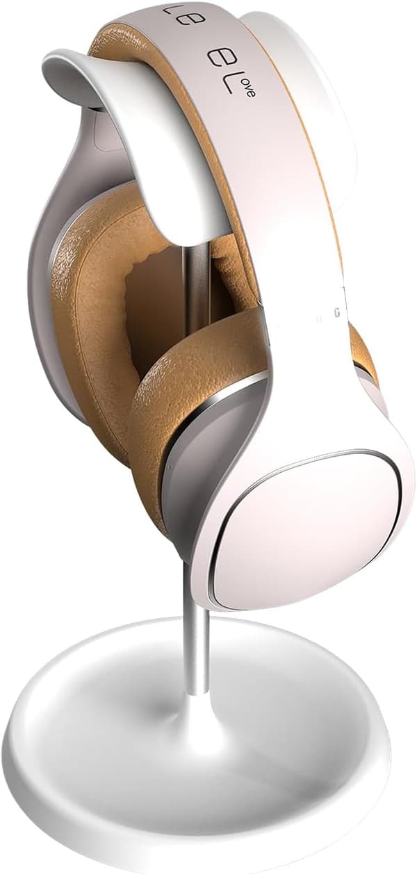 Hörlursställ, skrivbordshållare för headset (vit)