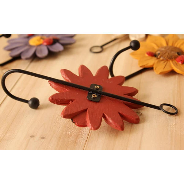 Kreativa Daisy Resin Väggkrokar Väggmonterad Konst Blomma Järn