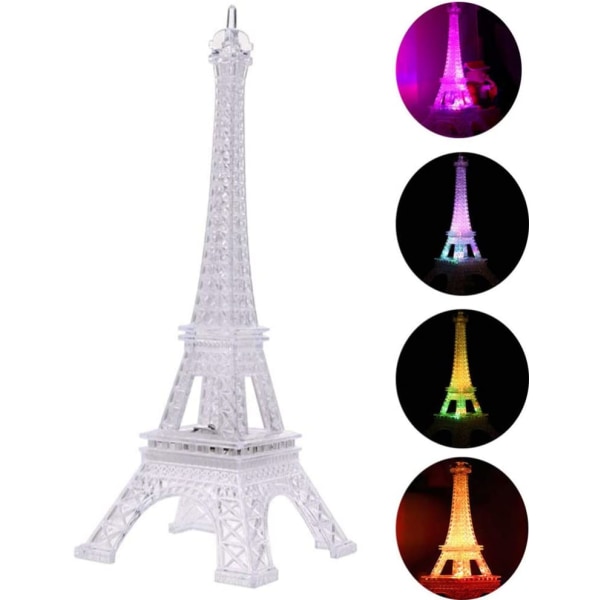 Glødende Eiffeltårn Farverigt LED Natlys Romantisk Paris Tow