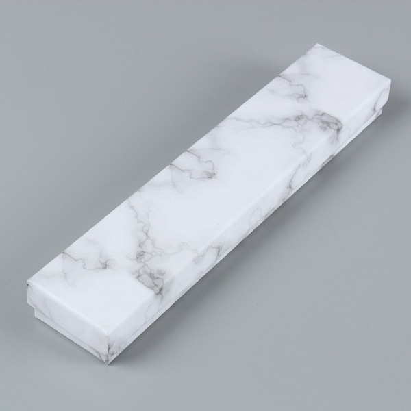 6-pack marmor vit kartong halsband Box 8x2x1 tum läder Je