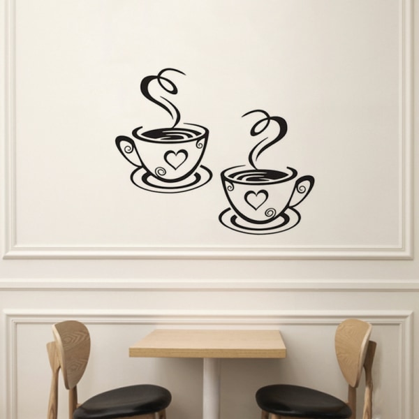 Coffee Cup Design Wall Stickers Home Decals Kitchen Restaurant D