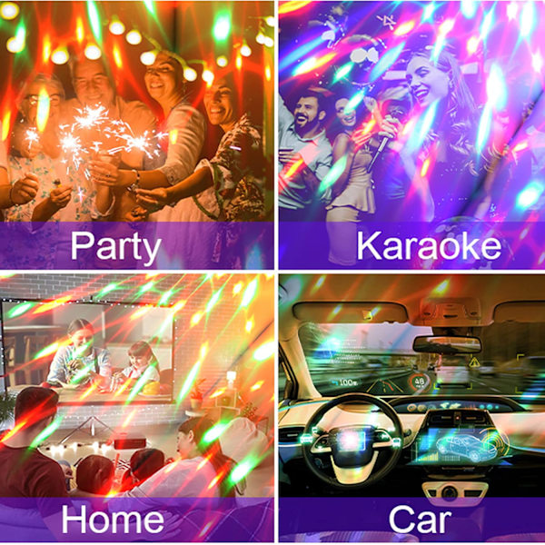 Scenelampe, stemmestyret diskokugle RGB-farve lysfest S