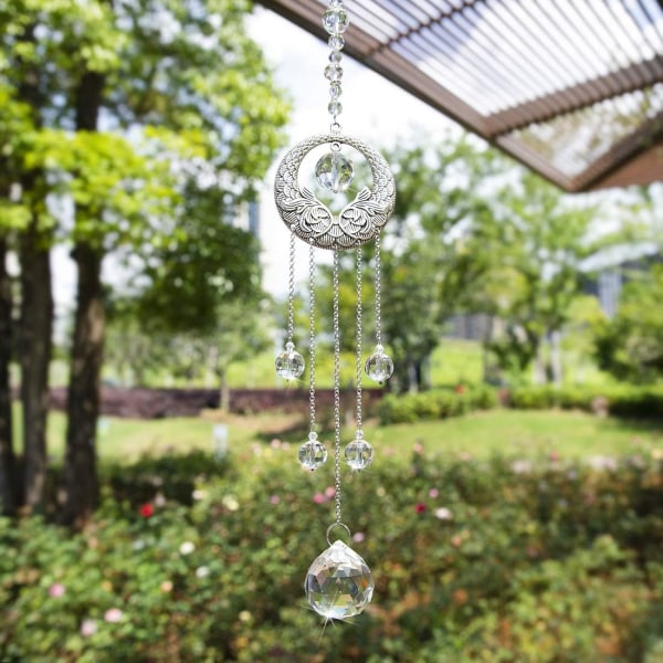 Angel Wings Charm Crystal Suncatcher Ornament for Window Garden