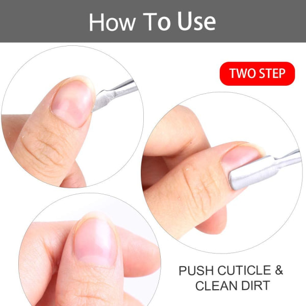 Neglegellakfjernerværktøj - Cuticle Pusher + Cuticle Peeler,