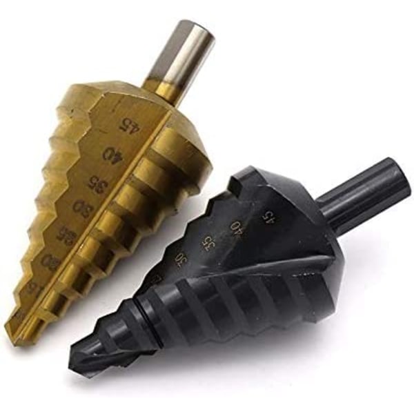 HSS Trinbor Bits 10-45mm Spiral Flad, Trekant Skaft Nitril