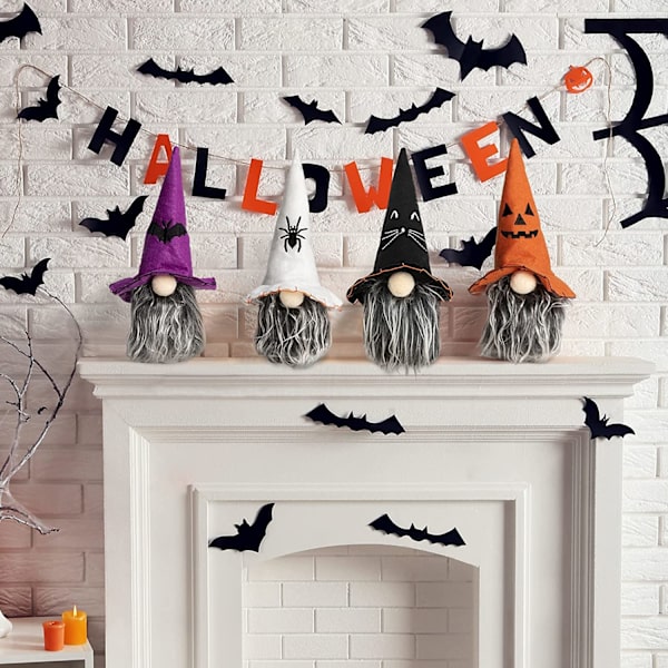 Halloween-tonttukoristeiden 4 kappaleen sarja, tonttunukke kodin sisustukseen