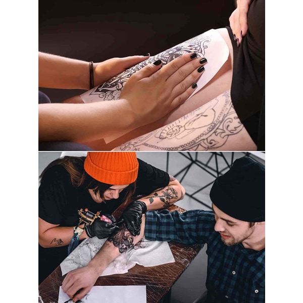 Tatoveringsoverføringspapir, 100 arks tatoveringssjablonoverføringspapir